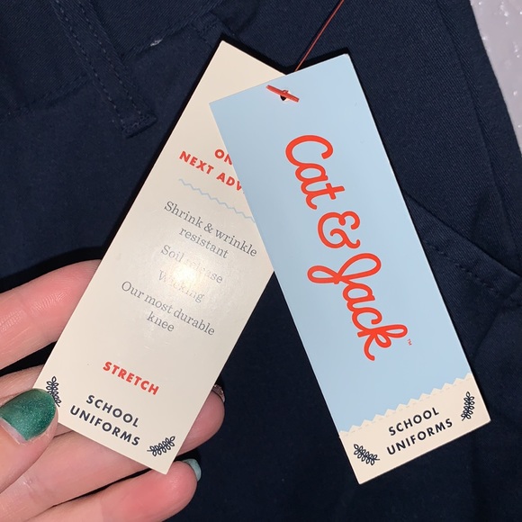 NWT Cat & Jack stretch blue girls 16 school uniform khaki pants - Picture 6 of 7